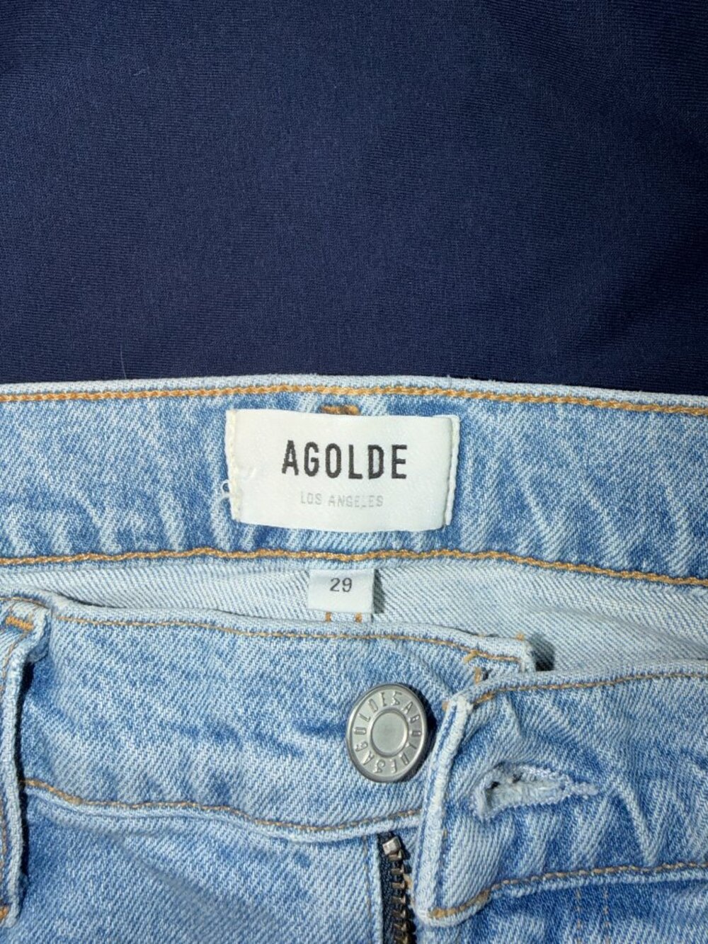 AGOLDE Merrel Jeans Size 29 High Rise Straight Raw Hem Premium Denim - Picture 4 of 6